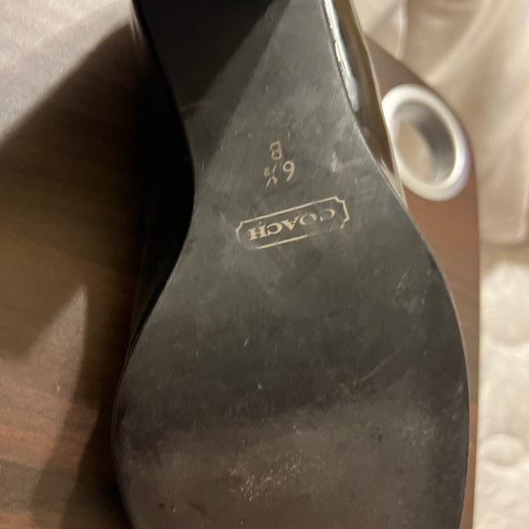 Coach Women's Pumps Black Block Heels Slip Ons 6 1/2B - Picture 8 of 9